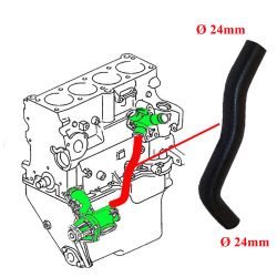 VW Bus T3 Wasserschlauch - von WaPu zum Motorflansch