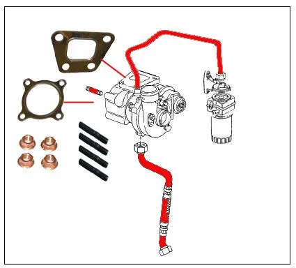 VW Bus T3 Turboladerleitungen & -dichtsatz komplett 1,6 TD JX