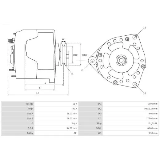 VW Bus T4 Lichtmaschine 90 A - 2,4 Diesel 2,5i bis '95