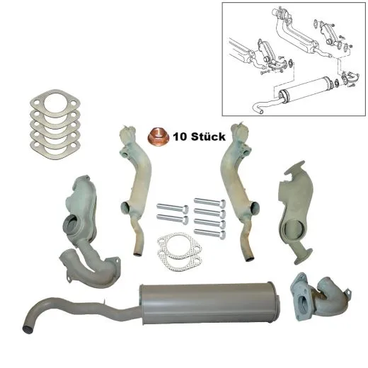 VW Bus T3 Auspuff-Set 1,6 LBX CT CZ