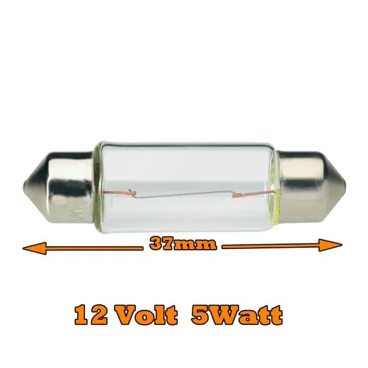 Sockelglühlampe, 12 V, 5 W, Sockelausf. SV8,5-8
