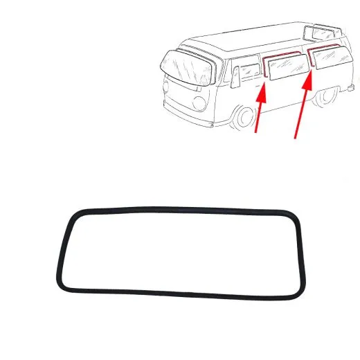 VW Bus T2 T2b Seitenscheibendichtung mit Nut für Zierleiste '68-'79