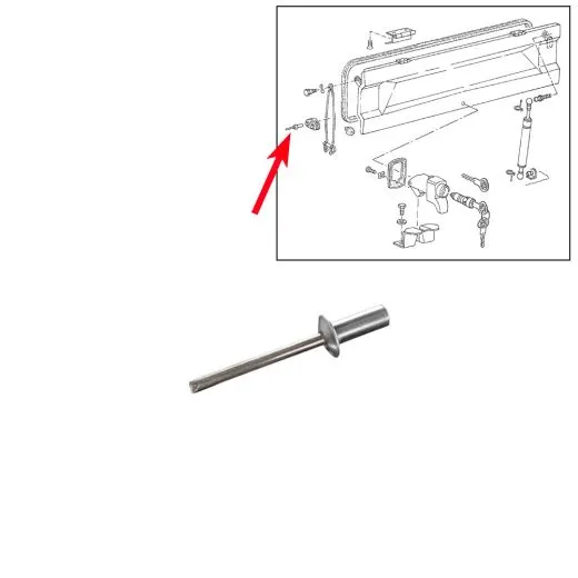 VW Bus T2 T3 T4 Becher-Blindniete mit Flachkopf 4,8x14