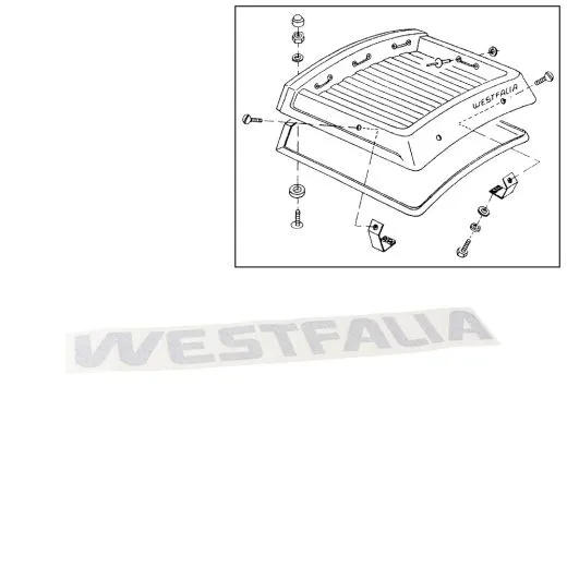 VW Bus T3 Aufkleber "Westfalia" für Aufstelldach