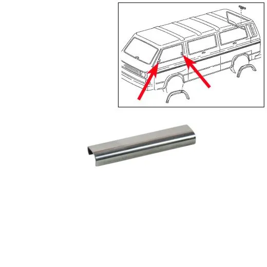 VW Bus T3 Chrommuffe für Zierleiste Fensterrahmen vorne