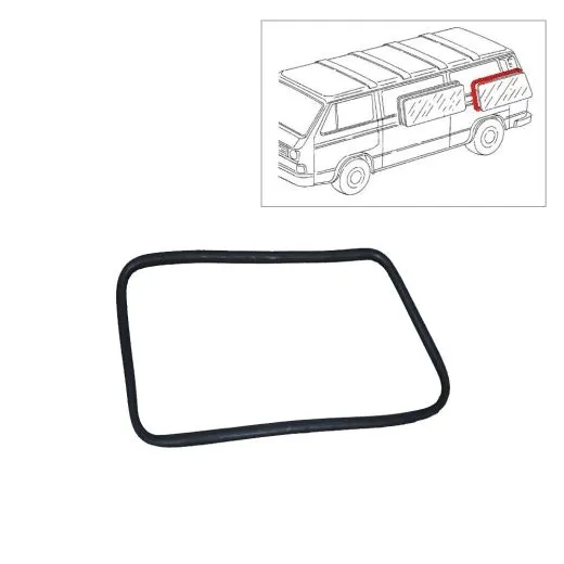VW Bus T3 Dichtung Seitenscheibe hinten mit Nut für Zierleiste
