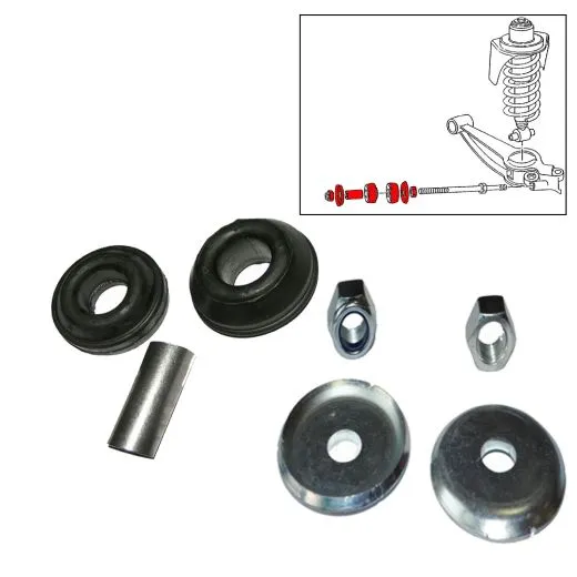VW Bus T3 Gummipuffer mit Teller & Muttern für Zugstrebe
