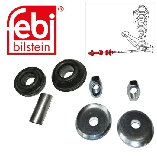 VW Bus T3 Gummipuffer mit Teller & Muttern für Zugstrebe