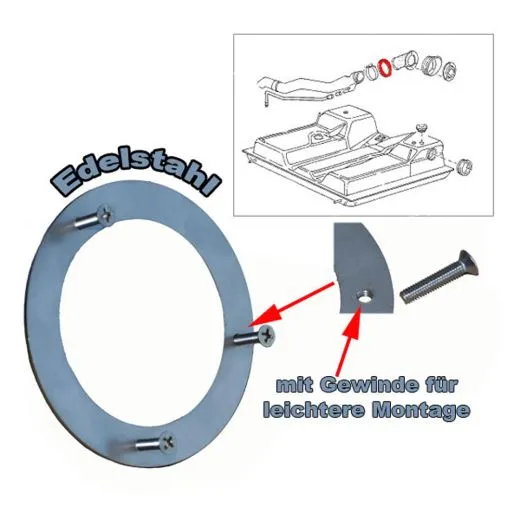 VW Bus T3 Haltering für Tankeinfüllstutzen aus Edelstahl