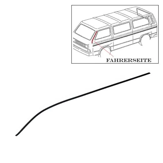 VW Bus T3 Keder für A-Säule Fahrerseite schwarz