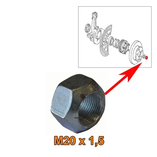 VW Bus T3 Mutter für Radlager vorn Syncro