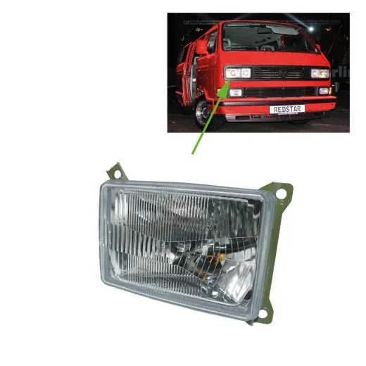 VW Bus T3 Scheinwerfereinsatz rechts außen für Rechteckscheinwerfer
