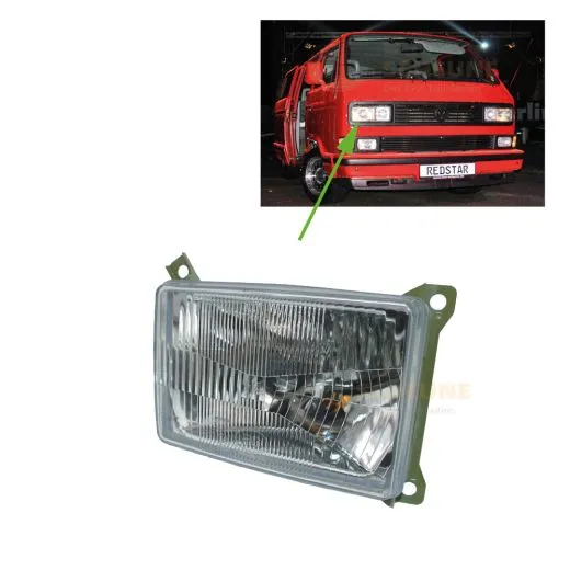 VW Bus T3 Scheinwerfereinsatz rechts außen für Rechteckscheinwerfer