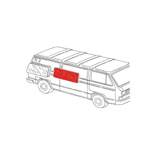 VW Bus T3 Seitenscheibe klar für Schiebetür ab 08/84