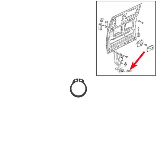 VW Bus T3 Sicherungsring für Tragrolle unten Rollenführung ab '85
