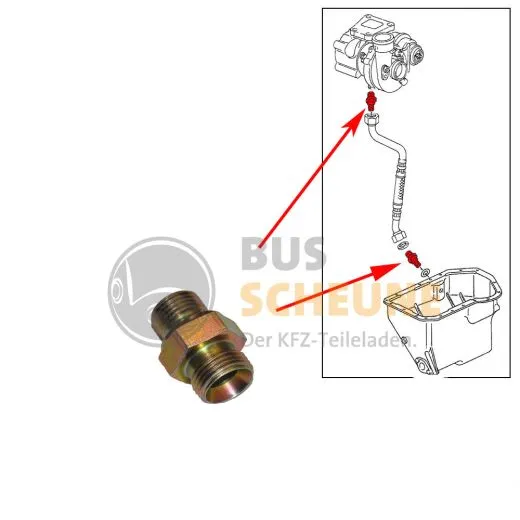 VW Bus T3 Stutzen für Ölrücklaufleitung 1,6 TD JX