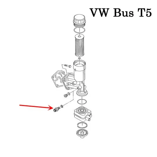 VW Bus T3 T4 T5 Schraubstutzen mit Dichtung Ölfilterhalter Turbolader