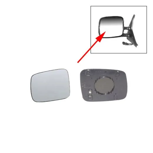 VW Bus T4 Außenspiegelglas links plan für elektr. & beheizte Spiegel
