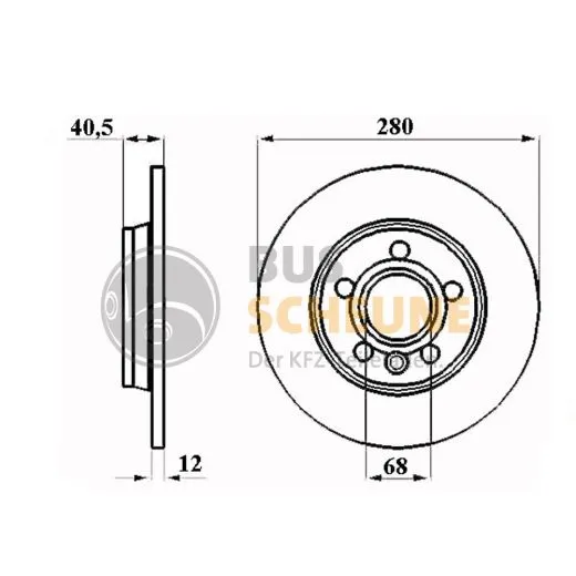 VW Bus T4 Bremsscheiben Hinterachse - 2 Stück