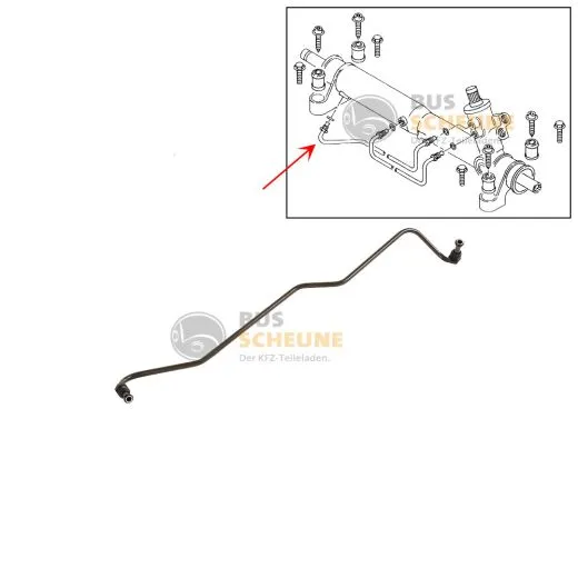 VW Bus T4 Druckrohr oben für Servolenkgetriebe