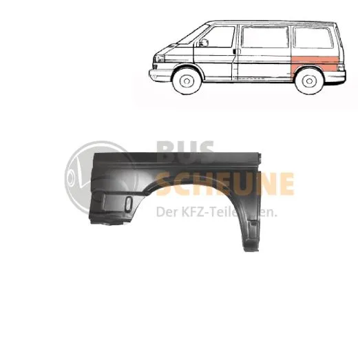 VW Bus T4 Reparaturblech Seitenteil hinten rechts kurzer RS