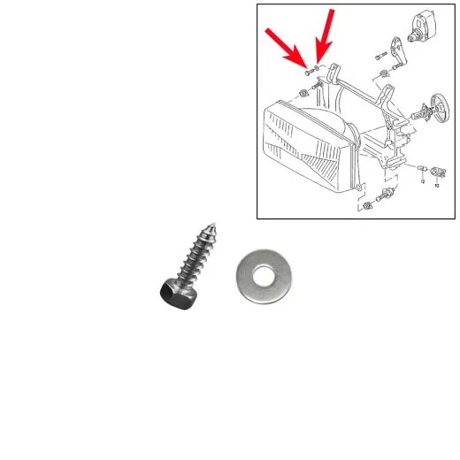 VW Bus T4 Sechskantschraube & Scheibe für Scheinwerferbefestigung