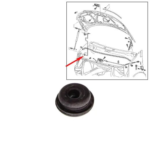 VW Bus T4 T5 Gummilager für Aufstellstange / Klappenstütze Motorhaube