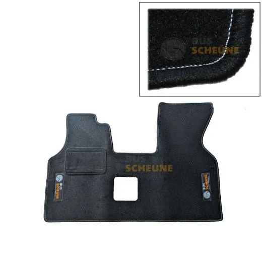 VW Bus T4 Textilfußmatte schwarz mit Logo