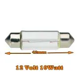 Sockelglhlampe, 12 V, 10 W, Sockelausf. SV8,5-8