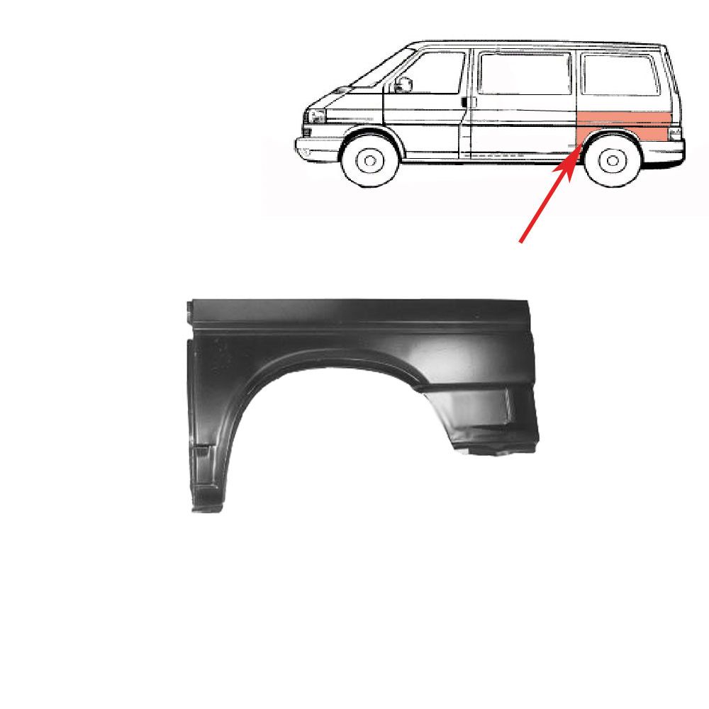 VW Bus T4 Reparaturblech Seitenteil hinten links kurzer Radstand Ersatzeile  günstig kaufen