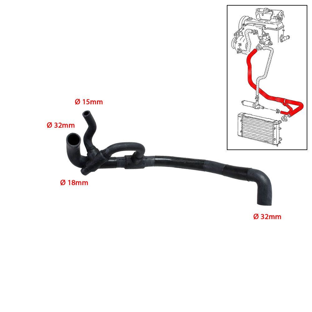 VW Bus T4 Wasserschlauch Zusatzwasserpumpe Kühler 1X ABL 044121101L  044121101J Ersatzteile günstig kaufen