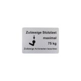VW Bus T3 Aufkleber Zul. Sttzlast maximal 75 kg
