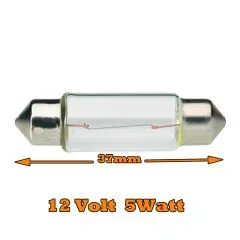 Sockelglühlampe, 12 V, 5 W, Sockelausf. SV8,5-8