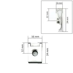 VW Bus Schnappmutter / Einsteckmutter M6 in Edelstahl