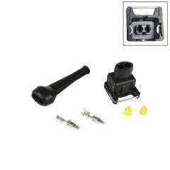 VW Bus Stecker / Buchse 2-polig mit Gummitülle