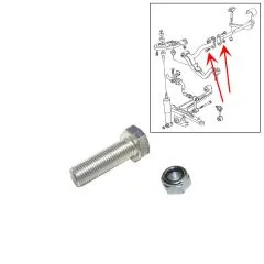 VW Bus T4 Sechskantschraube mit Mutter für Drehfederstab unten