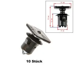 VW Bus T4 T5 T6 Halteclip für Innenraumverkleidung - 10 Stück