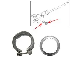 VW Bus T5 T6 Rohrverbinder / Rohrschelle mit Dichtung für Abgasanlage